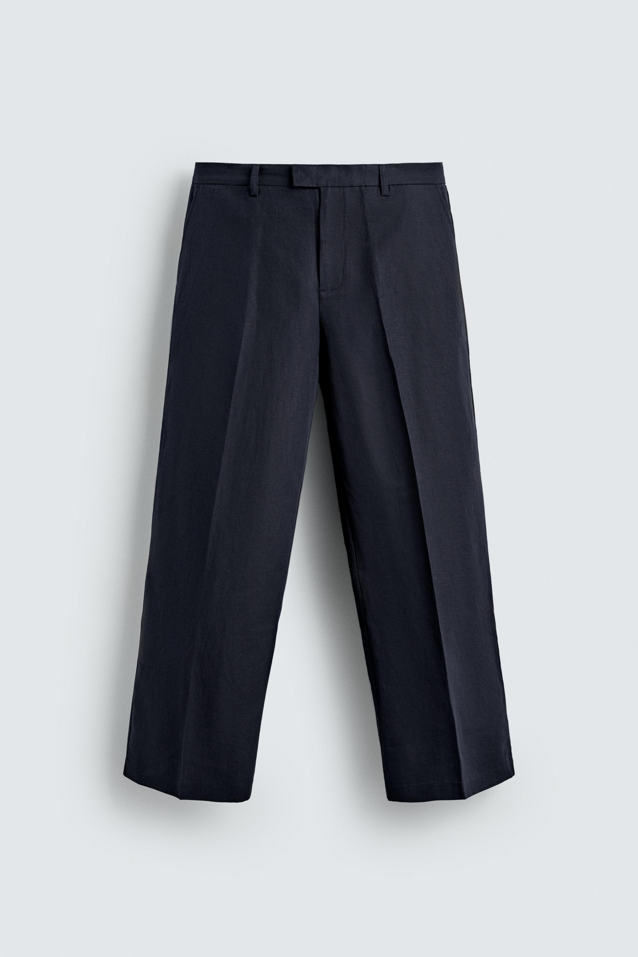 RELAXED FIT COTTON - LINEN PANTS